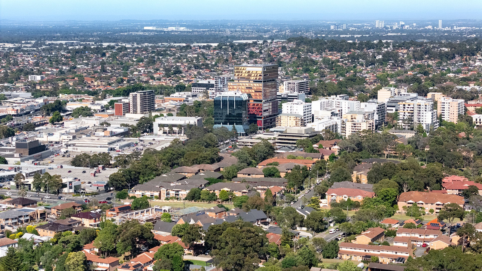 Bankstown Central Business District from the air