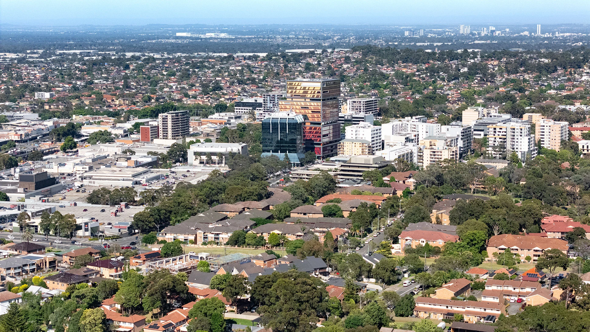 Bankstown Central Business District from the air