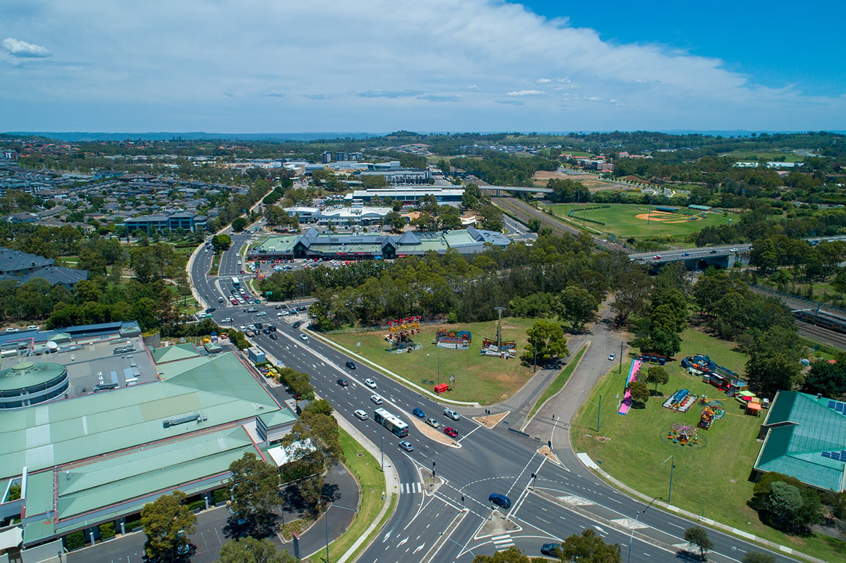 Aerial shot of Campbelltown, NSW