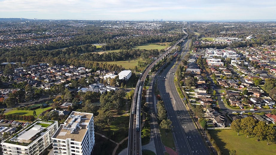 Rouse Hill station near Kellyville in the Hills District