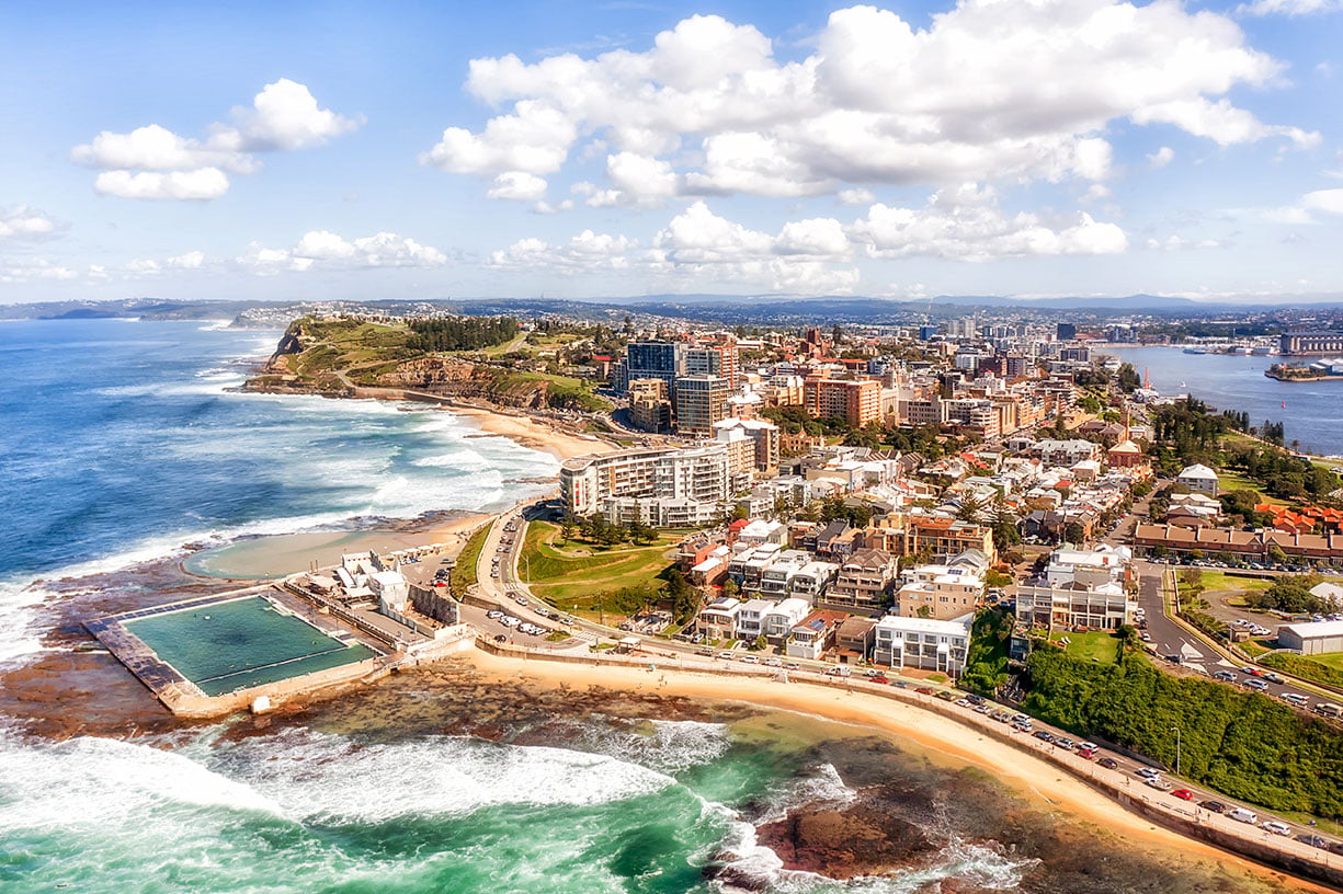 aerial photo of the city of Newcastle